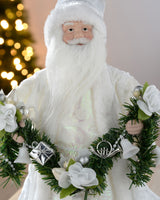 Santa Christmas Tree Topper, Silver/White, 40 cm