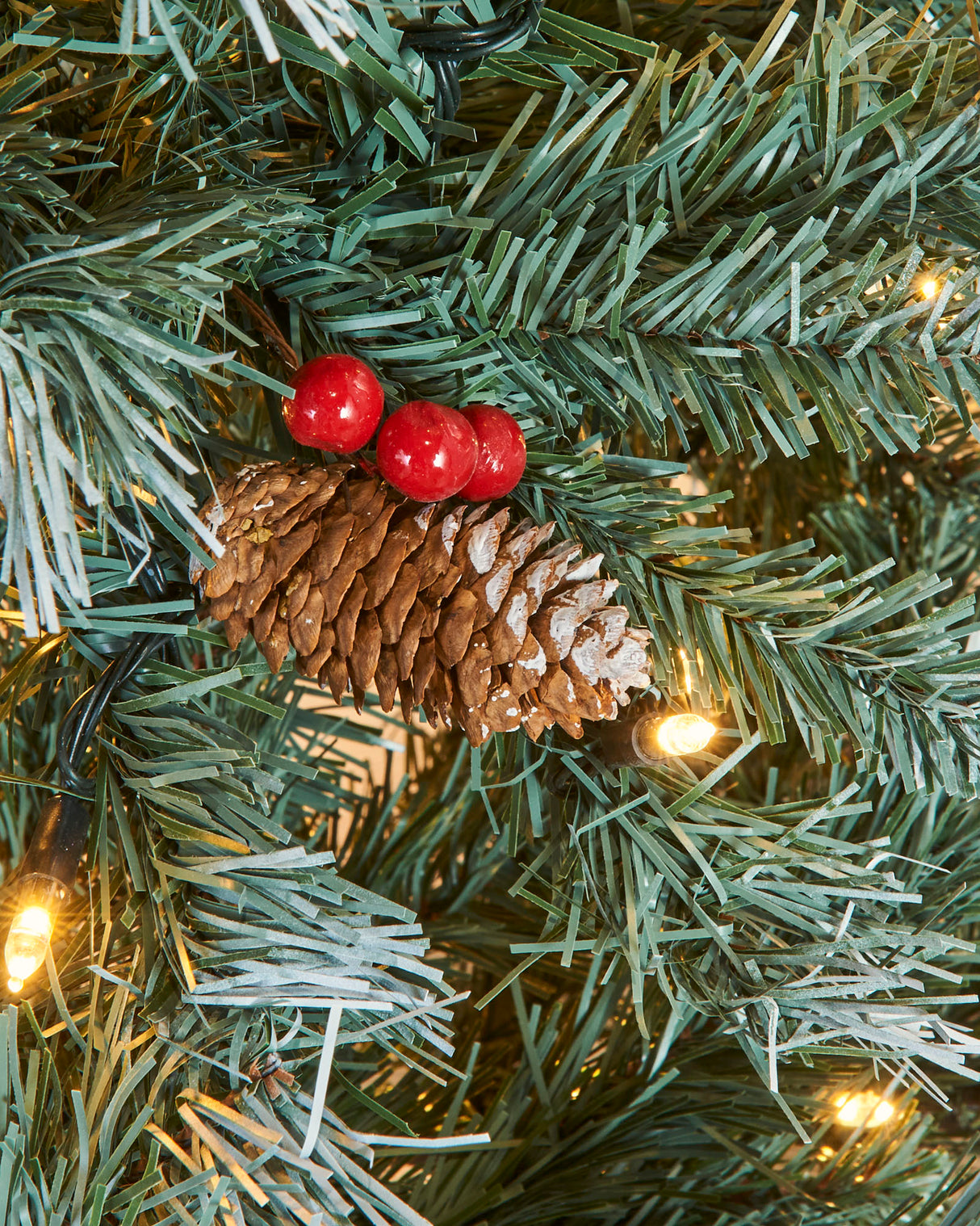 Pre-Lit Scandinavian Spruce Pinecone and Berry Christmas Tree