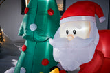 Pre-Lit Inflatable Christmas Tree with Santa & Dog, 7 ft