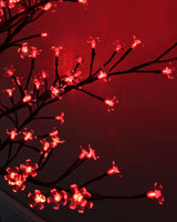 Pre-Lit 200 LED Cherry Blossom Twig Tree, Red, 5 ft