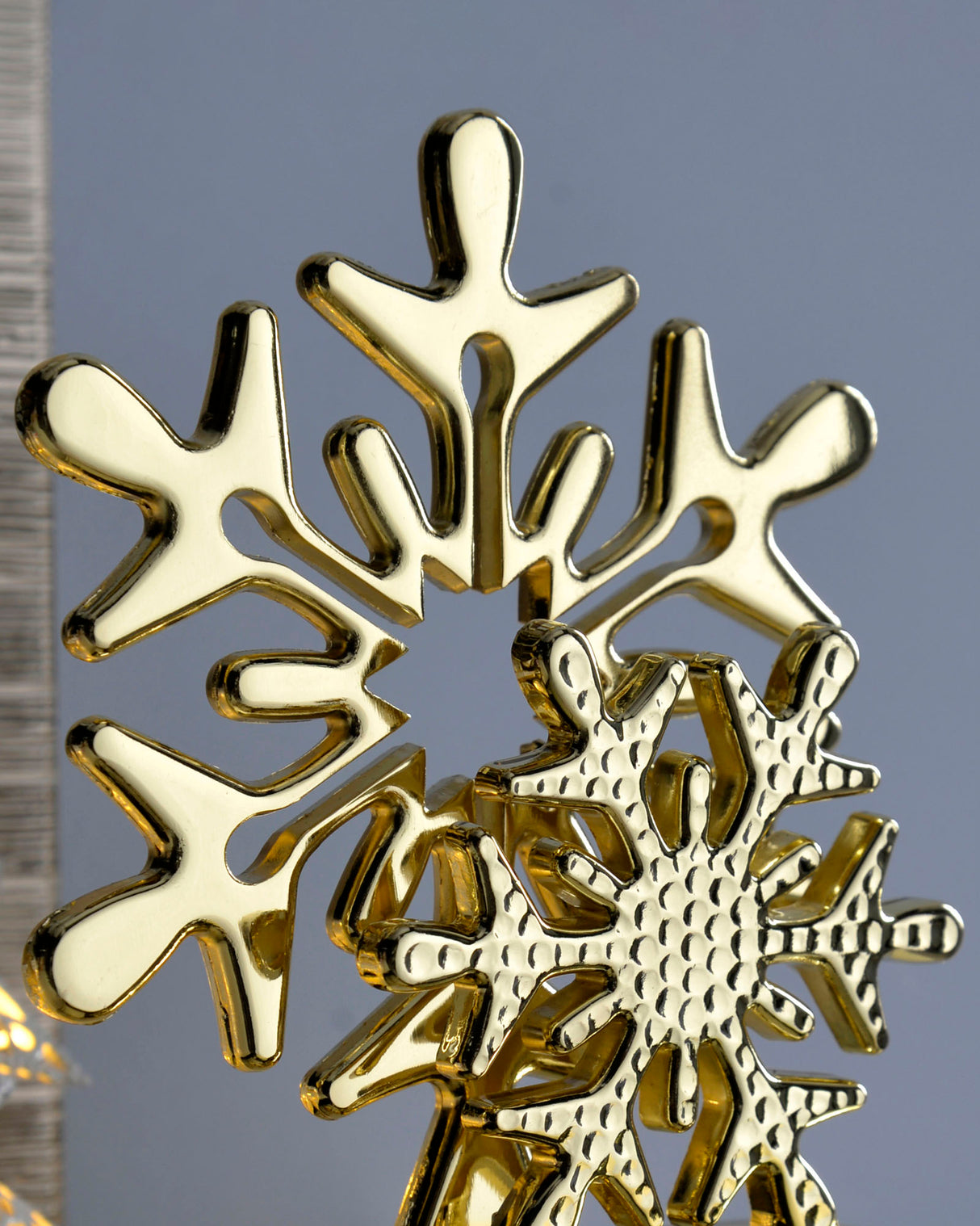 Snowflake Stocking Holder, Gold, 17 cm