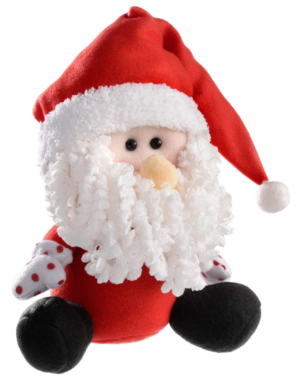 Set of 2 Santa & Snowman Figurine, Red/White, 30 cm