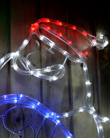 Animated Santa Rocket Rope Light Silhouette, 170 cm