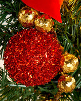 Pre-Lit Multi-Function Decorated Garland, Red/Gold, 9 ft