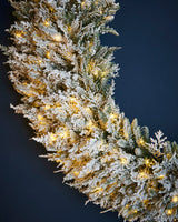 Pre-Lit Snow Flocked Fir Majestic Wreath, 1.5 m