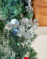 Pre-Lit Multi-Function Frosted Decorated Garland, 9 ft