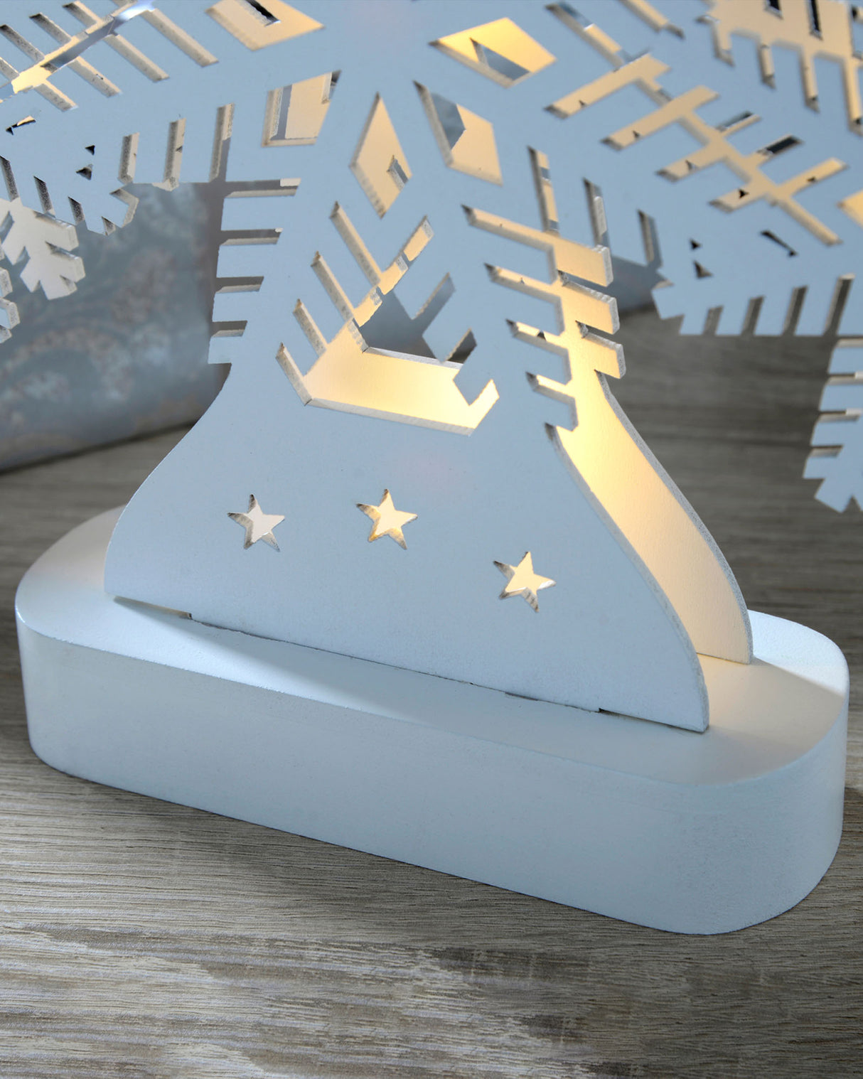 Pre-Lit Snowflake Tree Table Christmas Decoration, 39.5 cm