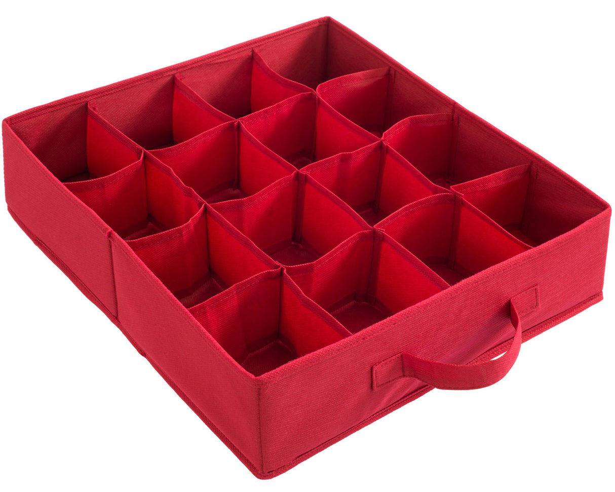 48 Piece Decoration and Ornament Storage Box, Red, 40 cm