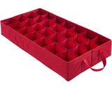 72 Piece Decoration and Ornament Storage Box, Red, 38 cm