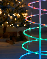 Spiral Rope Light Christmas Tree Silhouette, 5 ft